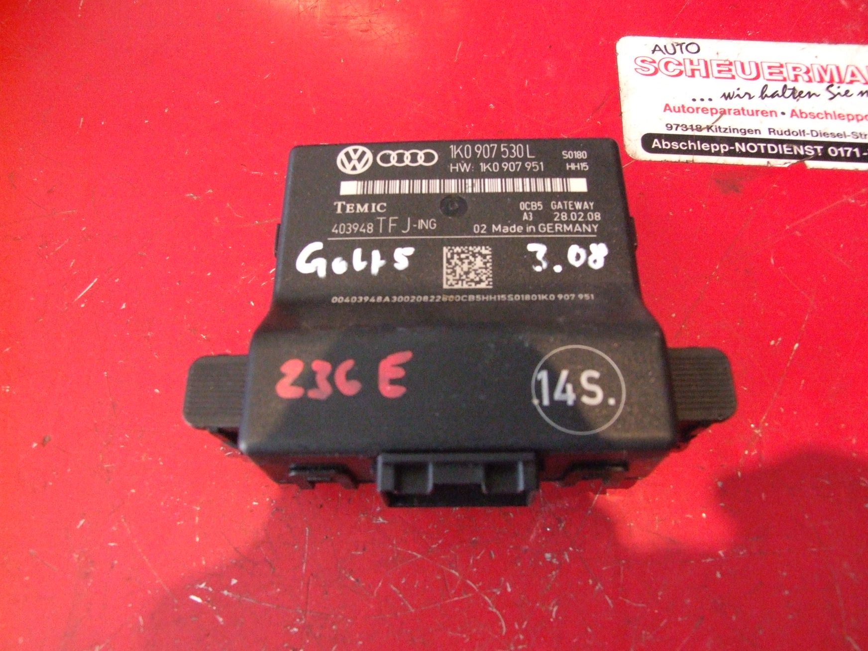 Steuergerät Gateway aus VW Golf 5 Temic / 1K0907530L (gebraucht)