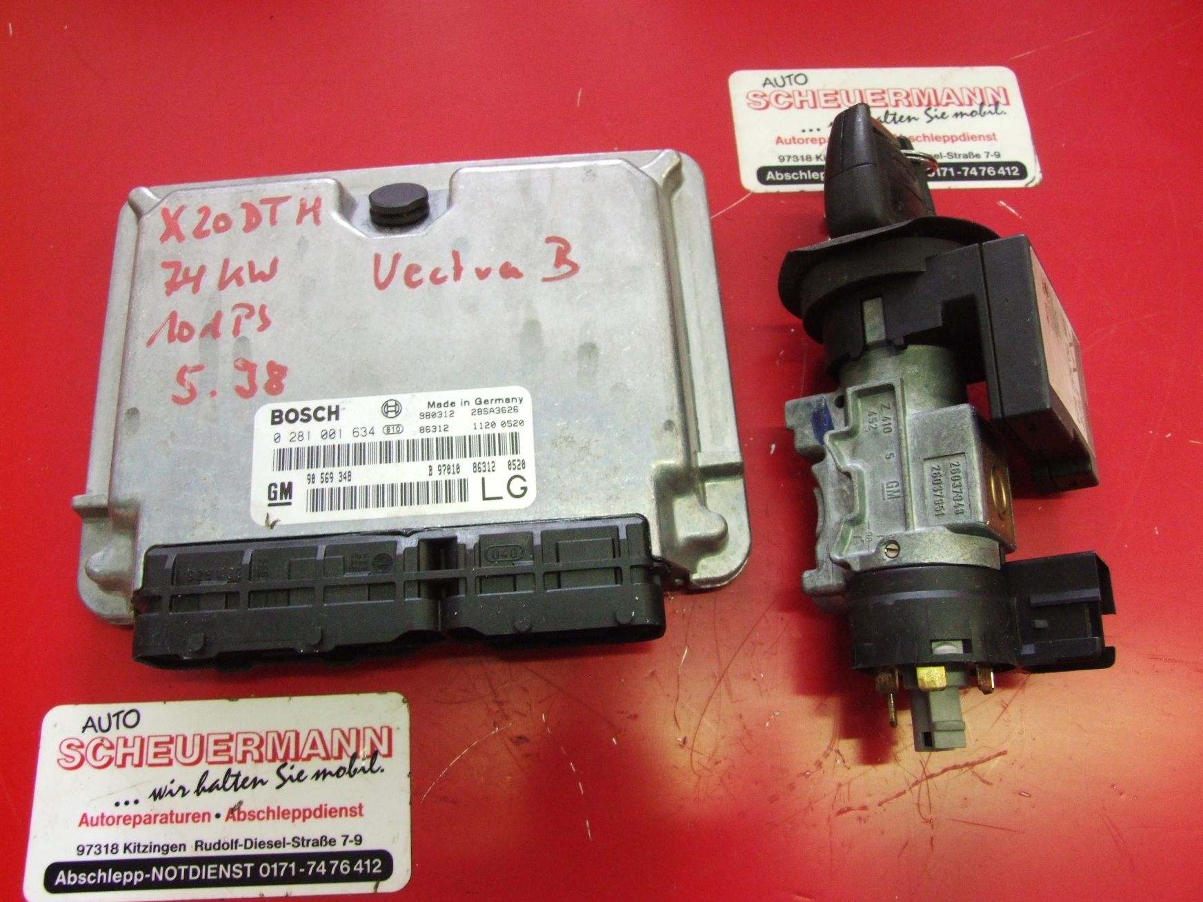 Steuergerät aus Opel Vectra B Bosch 0281010368 / 24417169PD (gebraucht)