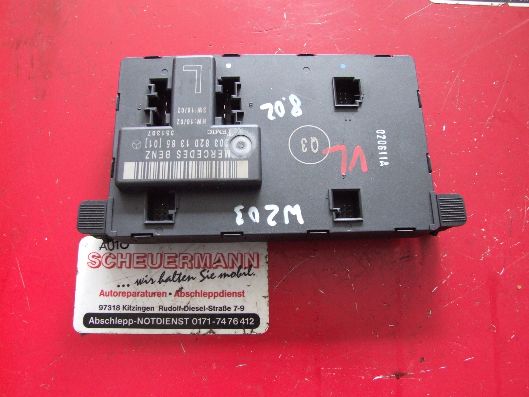 Steuergerät Tür aus Daimler / Mercedes W203 Temic / 2038201385 (gebraucht)
