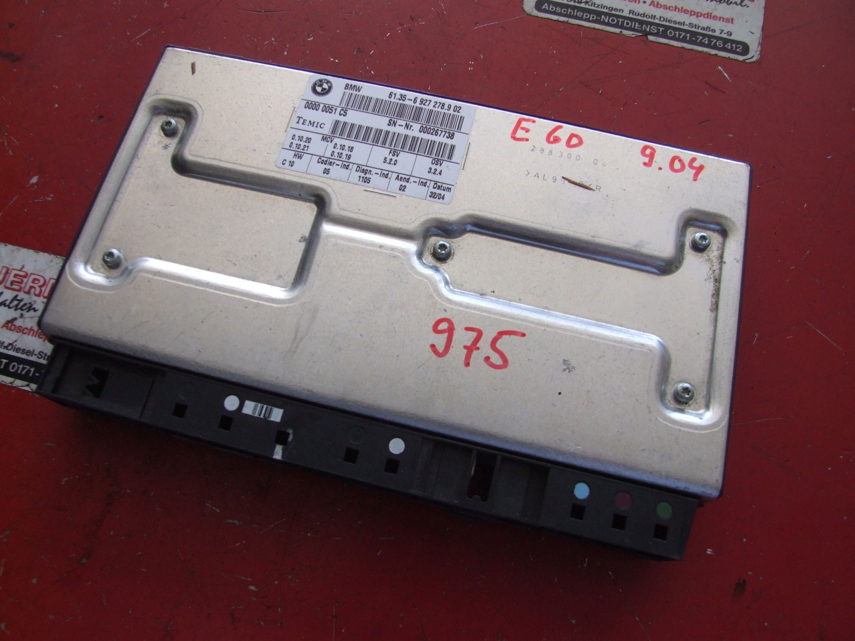 Steuergerät Sitzmodul aus BMW E60 545i Temic 61356927278902 / 61356927278 (gebraucht)
