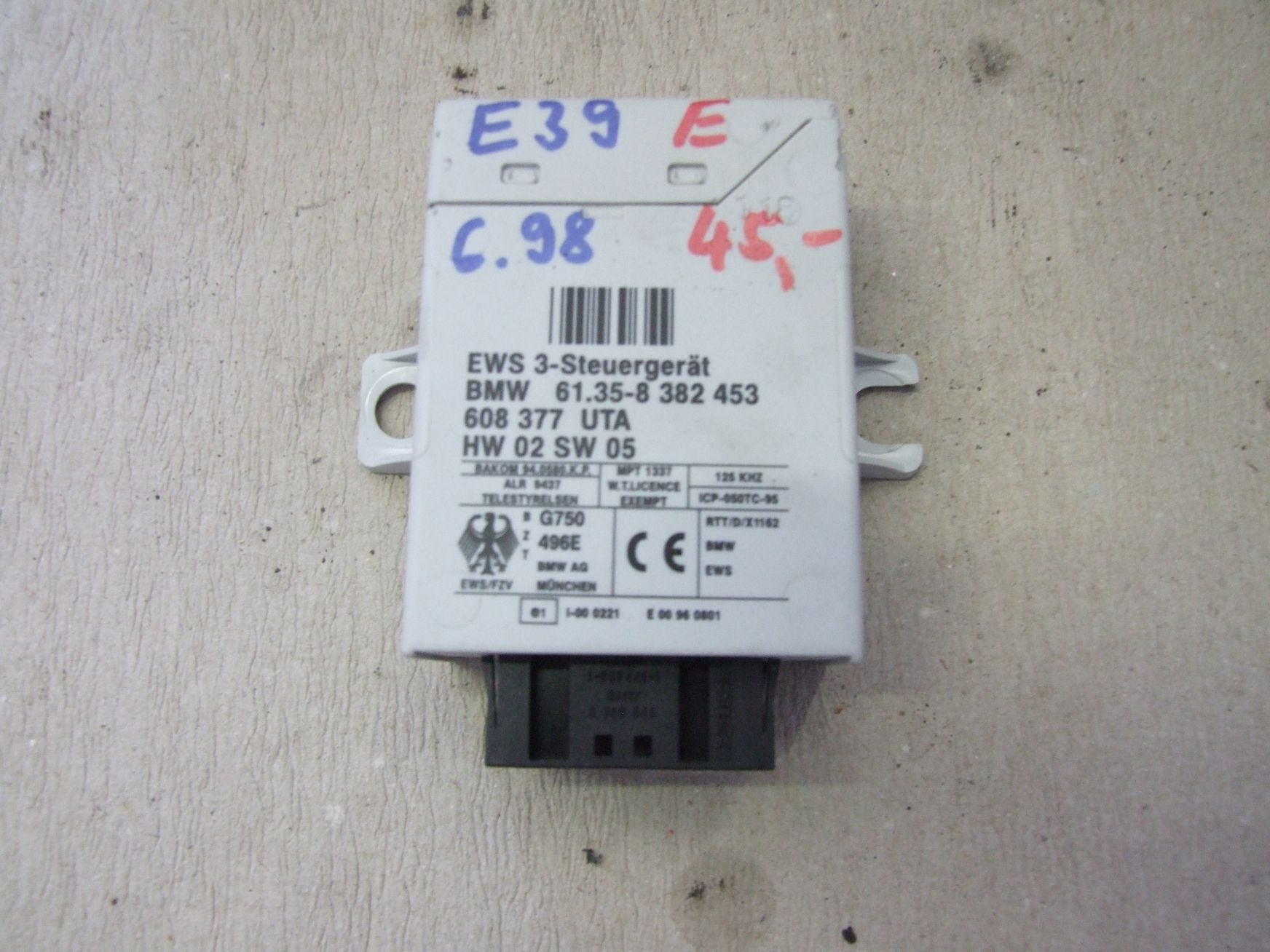 Steuergerät EWS aus BMW E39 / 61358382453 (gebraucht)